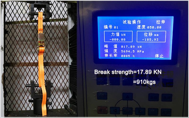 break strength S hook keeper ratchet strap