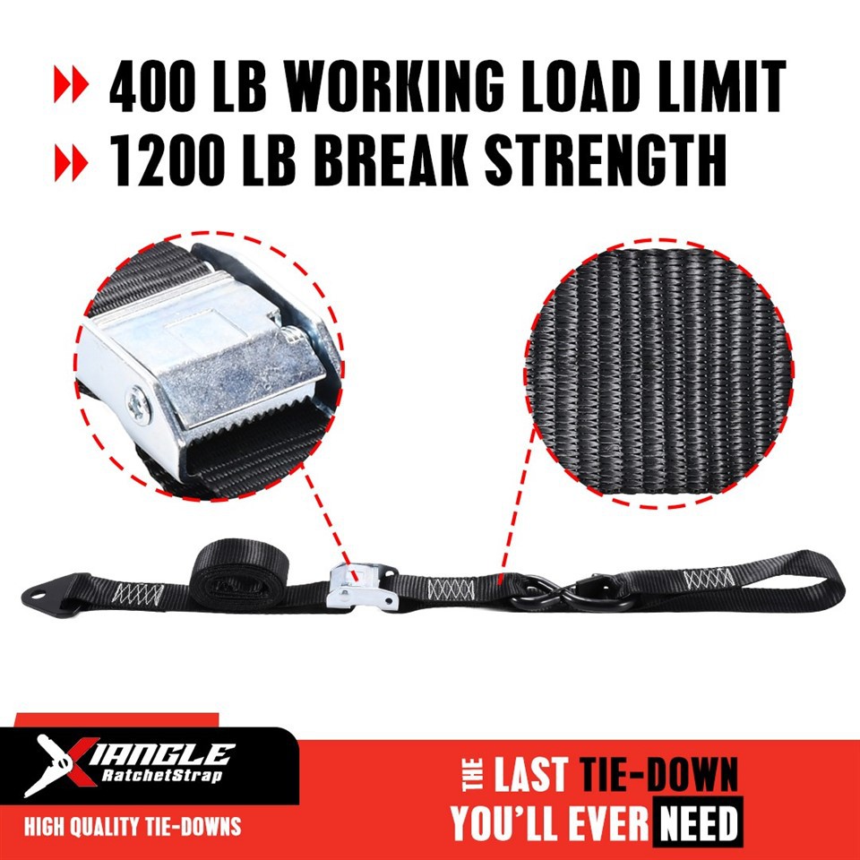 1.5-Inch High-quality Strong Motorcycle Cam Buckle Strap With Rubber-Coated S-Hook factory