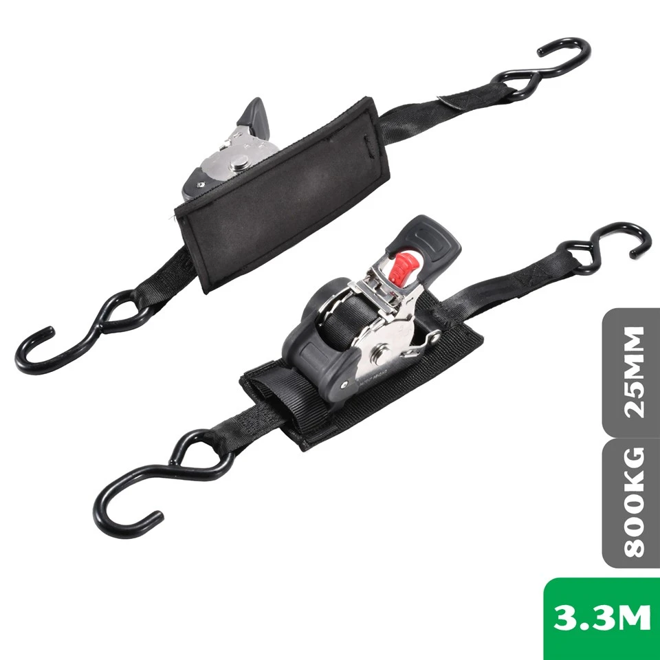 1 Inch Retractable Boat Trailer Tie-Down Strap With Protective Pad