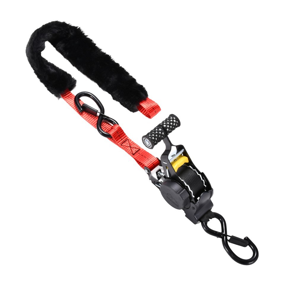 1 Inch Retractable Ratchet Tie Down Strap With Sheepskin Soft Tie factory
