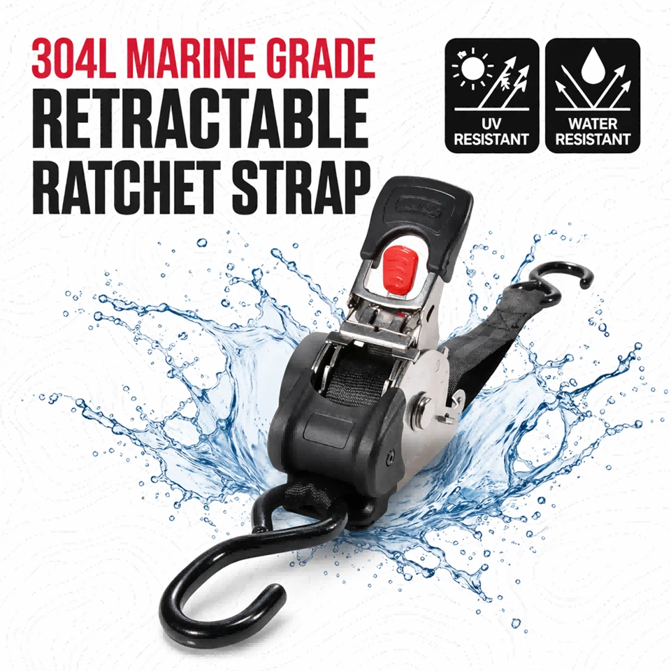1inch X 10ft 304L Stainless Steel Automatic Retractable Ratchet Strap suppliers