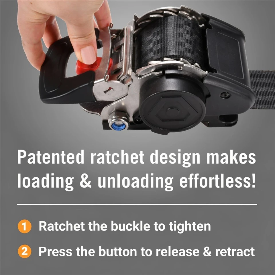 2 Inch X 48 Inch 304 Stainless Steel Retractable Boat Trailer Ratchet Strap With 4-Hole Mounting Base high quality