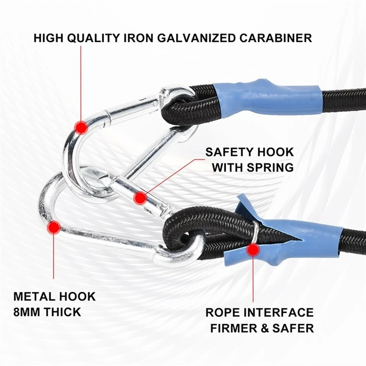 Heavy-duty Shock Bungee Cords With Carabiner