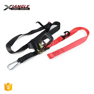 1.5 Inch Heavy-Duty Rubberi-covered Handle Ratchet Tie-down Strap With Velcro Storage Version