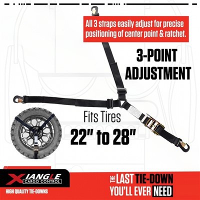 2 Inch 3-point Spare Tire Strap Y Ratchet Strap