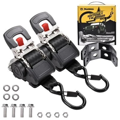 2 Inch X 48 Inch 304 Stainless Steel Retractable Boat Trailer Ratchet Strap With 4-Hole Mounting Base