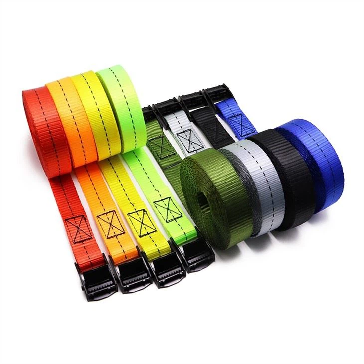 8 Pack 1 Inch Black E-Coating Cam Buckle Tie Down Strap 250Kg Breaking Strength