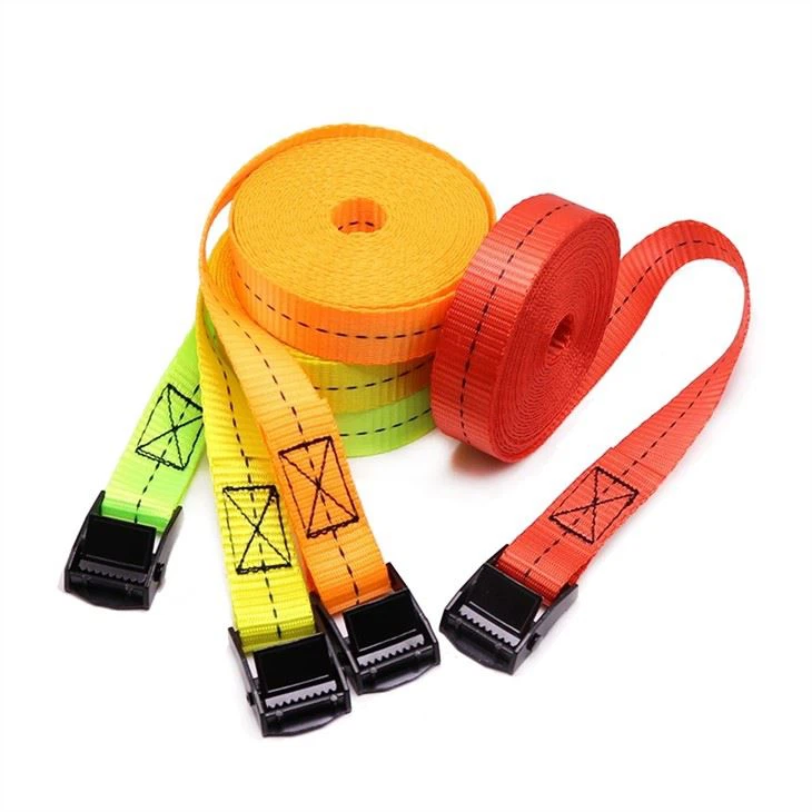 8 Pack 1 Inch Black E-Coating Cam Buckle Tie Down Strap 250Kg Breaking Strength