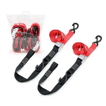 1.5" X 6' Motorcycle Cam Buckle Heavy Duty Tie-down Strap S-Hook 2 Pack