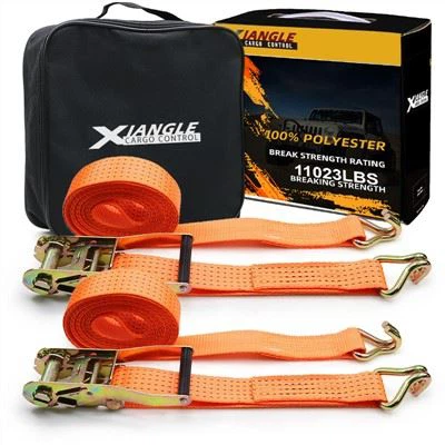2 Pack 5T Ratchet Straps Set Double J Hook Heavy Duty Tie Down Straps