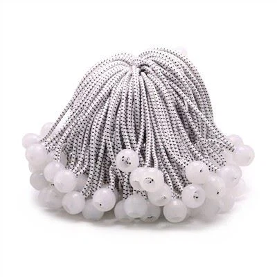 Ball Bungee White Heavy Duty 6 Inch * 4mm Thick For Camping Tarp Cargo Tent