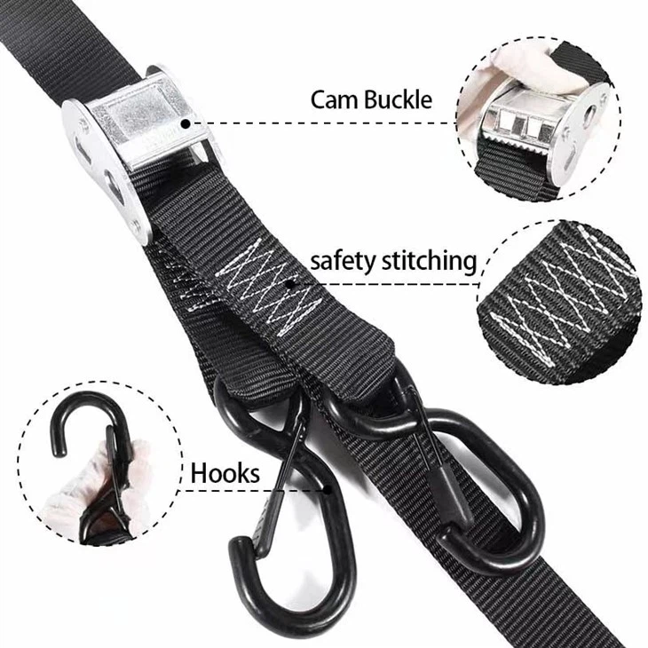 Retractable Motorcycle Soft Loop Cam Buckle Strap