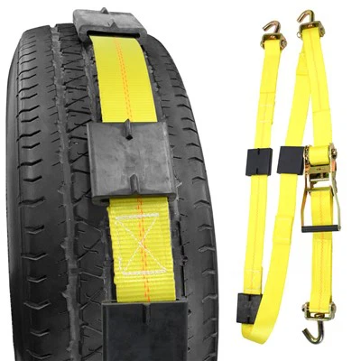 2 Inch Three Rubber Tire Cleats Ratchet Strap With Swivel J Hook