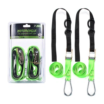 2pk 1 Inch Lashing Belt Motorcycle Tie Down Strap With Hooks