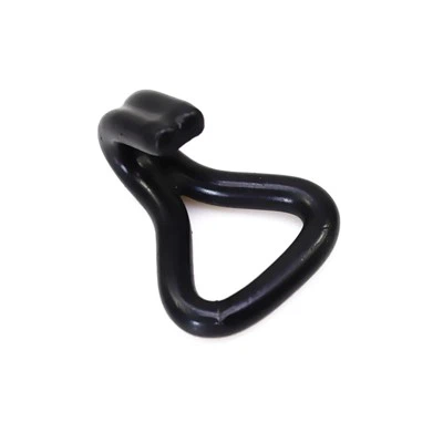 Black Rubber Coated Metal Double J Hook