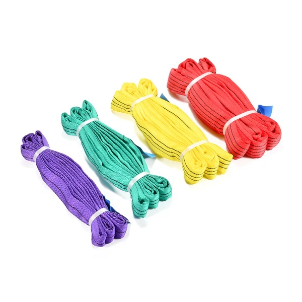 Polyester Webbing Fishbone Weave Synthetic Round Slings For Lifting