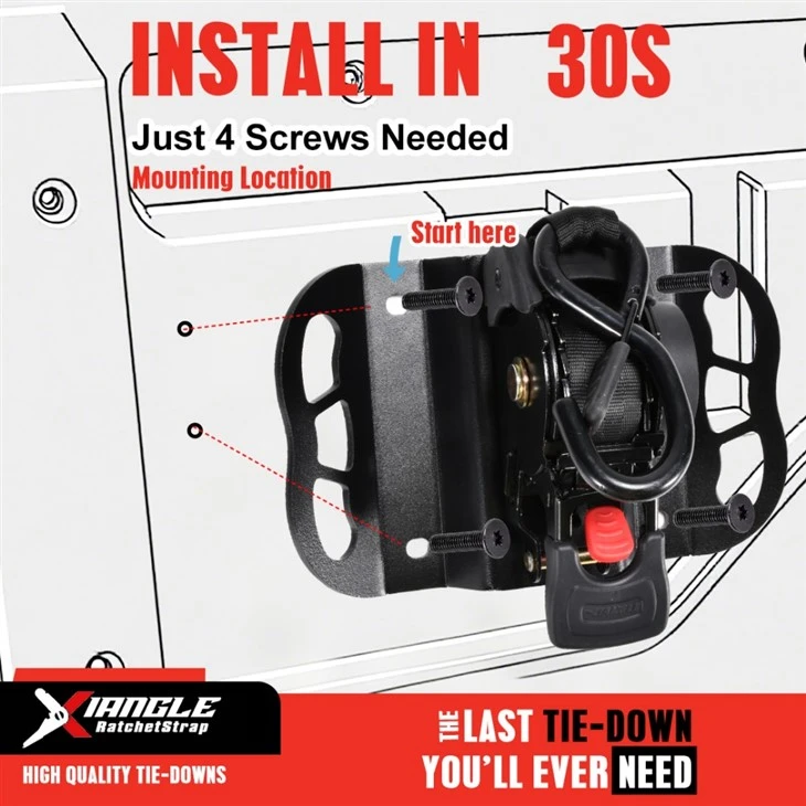 Ultimate Retractable Ratchet Straps With Boxlink Plates Mounted Brackets Bed high quality